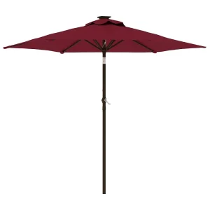 Jeanerette Parasol met stalen paal 225x225x212 cm bordeauxrood Jeanerette Parasol met stalen paal 225x225x212 cm bordeauxrood