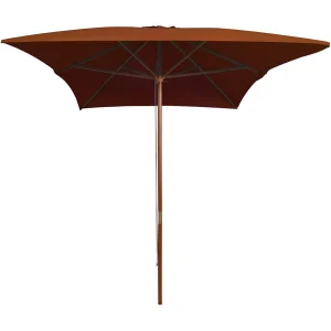 Isabel María Parasol met houten paal 200×300 cm terracottakleurig Isabel María Parasol met houten paal 200×300 cm terracottakleurig