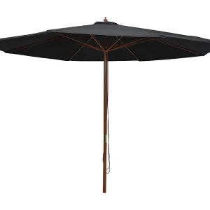 Hollywood Parasol met houten paal 350 cm zwart Hollywood Parasol met houten paal 350 cm zwart