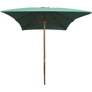 Isabel María Parasol met houten paal 200×300 cm groen Isabel María Parasol met houten paal 200×300 cm groen
