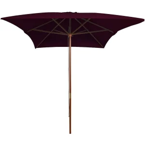 Isabel María Parasol met houten paal 200×300 cm bordeauxrood Isabel María Parasol met houten paal 200×300 cm bordeauxrood