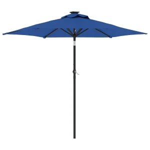 Jeanerette Parasol met stalen paal 225x225x212 cm azuurblauw Jeanerette Parasol met stalen paal 225x225x212 cm azuurblauw