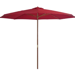 Hollywood Parasol met houten paal 350 cm bordeauxrood Hollywood Parasol met houten paal 350 cm bordeauxrood