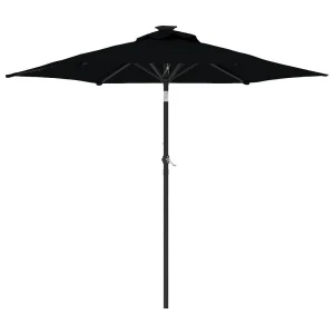 Jeanerette Parasol met stalen paal 225x225x212 cm zwart Jeanerette Parasol met stalen paal 225x225x212 cm zwart