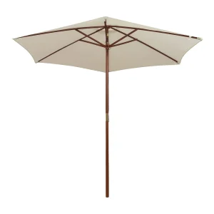 Inglewood Parasol 270×270 cm houten paal crèmewit Inglewood Parasol 270×270 cm houten paal crèmewit
