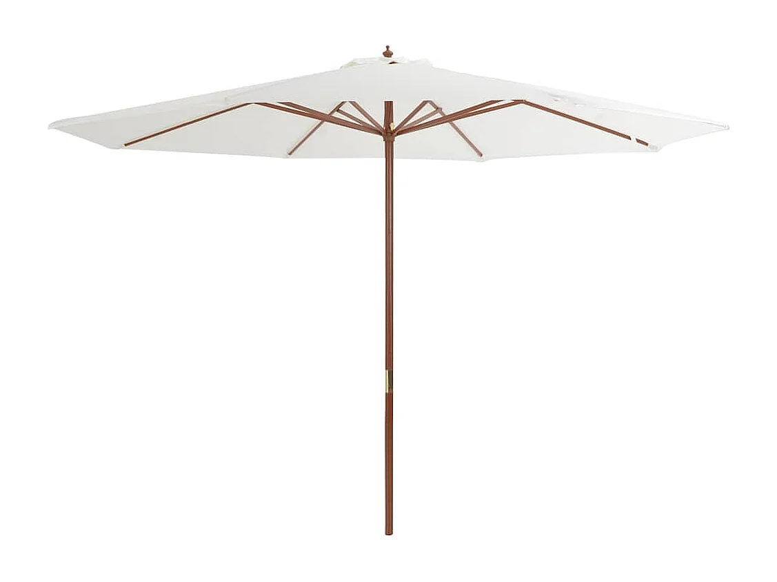 Hollywood Parasol met houten paal 350 cm zandwit