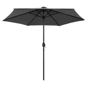 Jenine Parasol met LED-verlichting en aluminium paal 270 cm antraciet Jenine Parasol met LED-verlichting en aluminium paal 270 cm antraciet