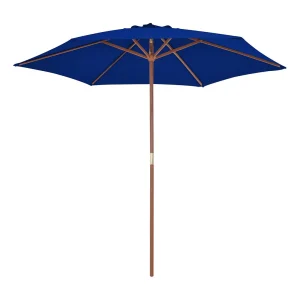 Inglewood Parasol met houten paal 270 cm blauw Inglewood Parasol met houten paal 270 cm blauw