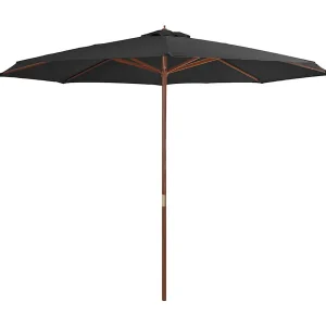 Hollywood Parasol met houten paal 350 cm antraciet Hollywood Parasol met houten paal 350 cm antraciet