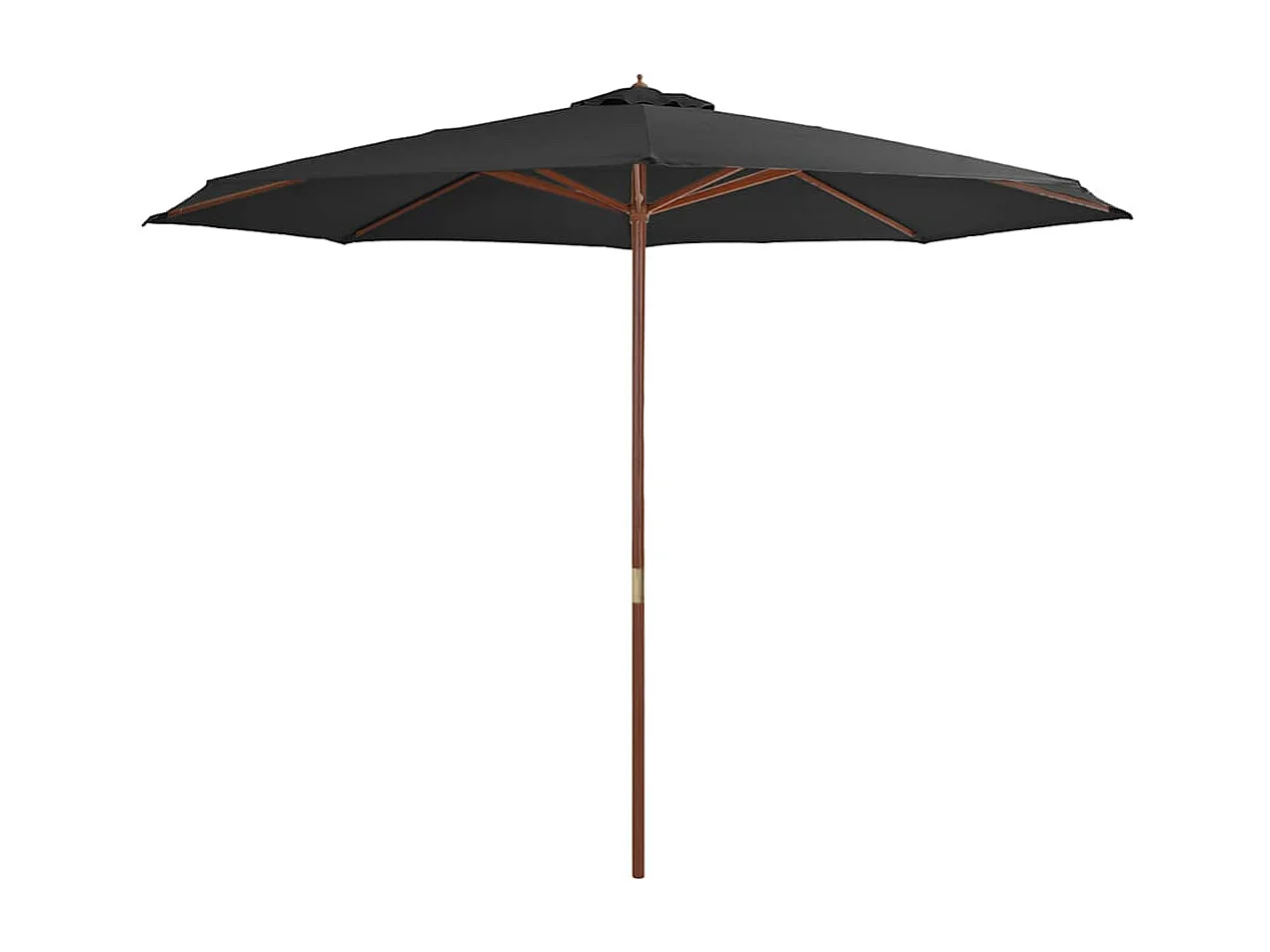 Hollywood Parasol met houten paal 350 cm antraciet