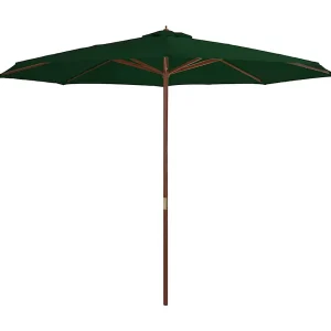 Hollywood Parasol met houten paal 350 cm groen Hollywood Parasol met houten paal 350 cm groen
