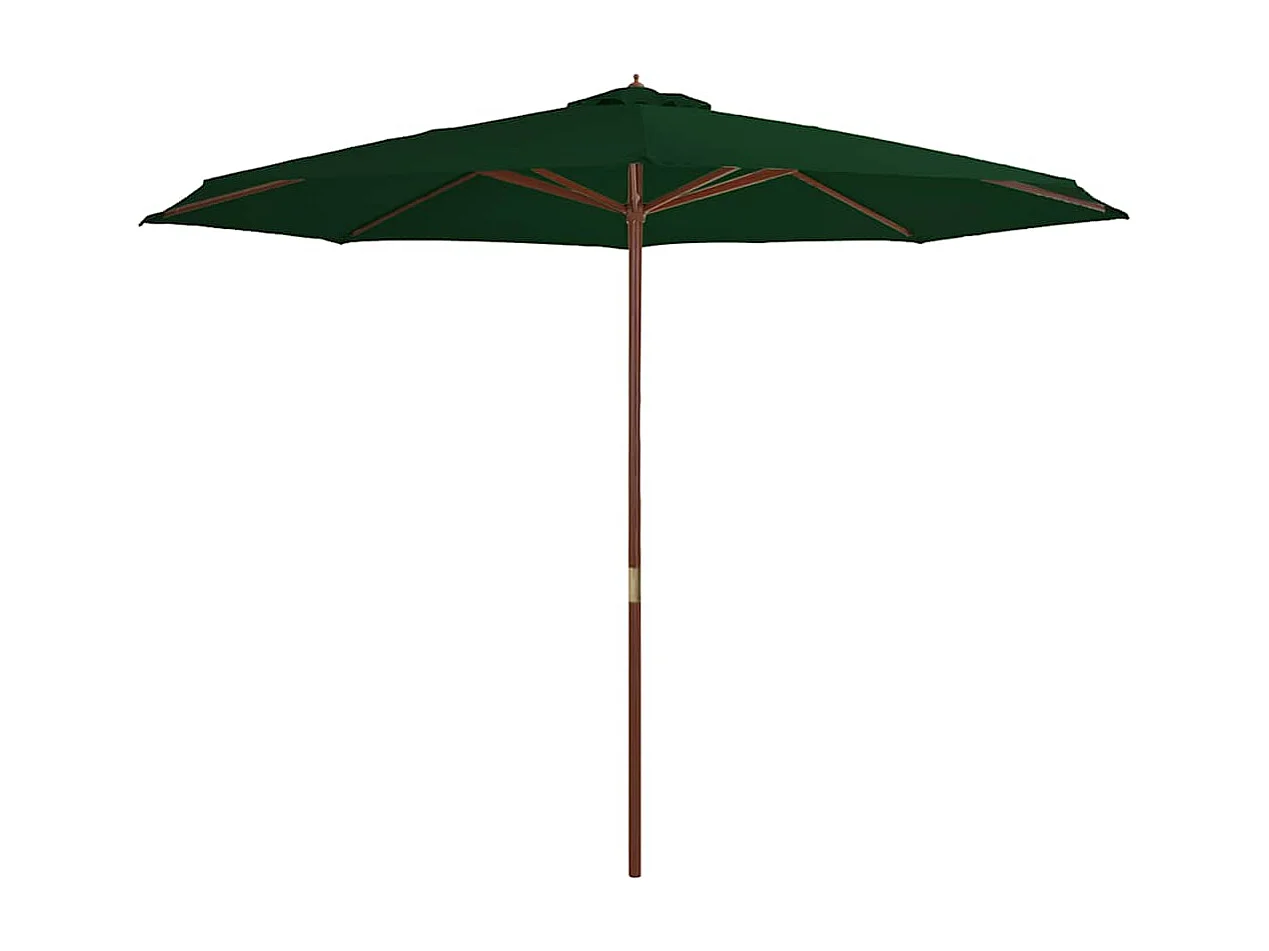 Hollywood Parasol met houten paal 350 cm groen