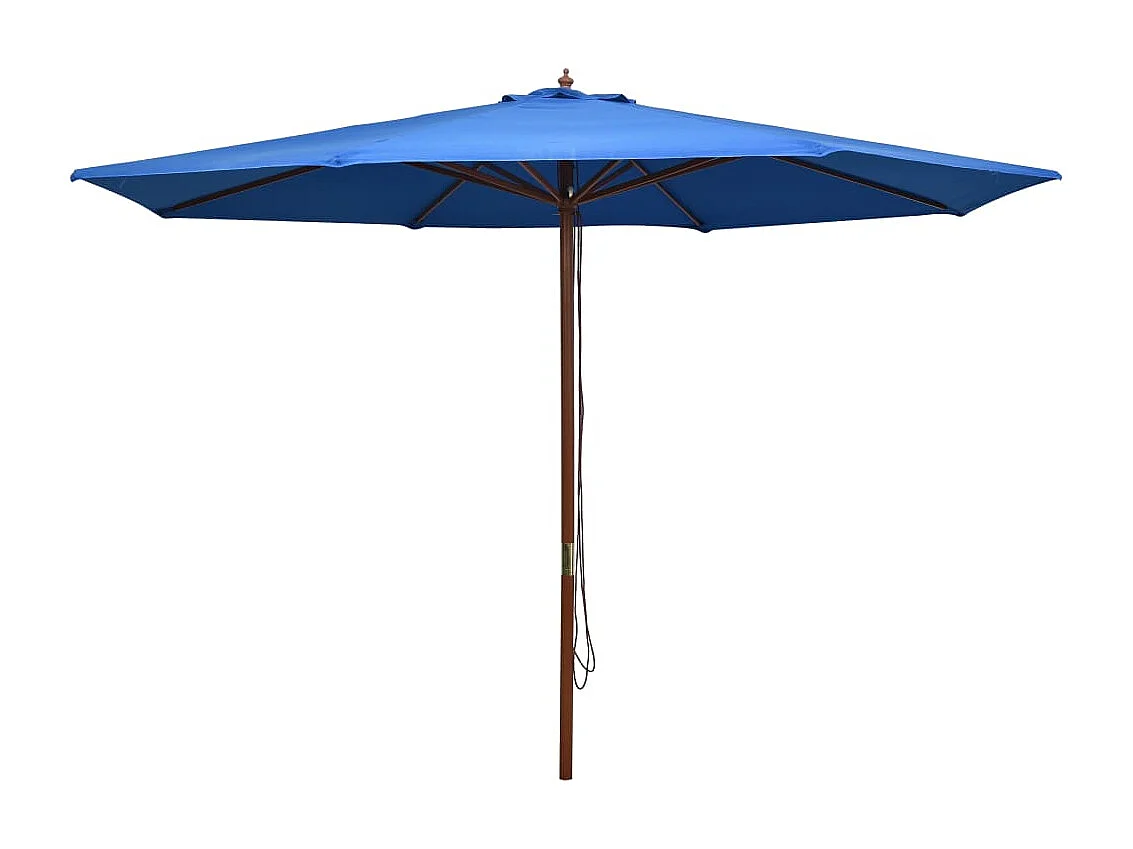 Hollywood Parasol met houten paal 350 cm blauw
