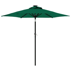 Jeanerette Parasol met stalen paal 225x225x212 cm groen Jeanerette Parasol met stalen paal 225x225x212 cm groen