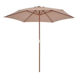 Inglewood Parasol met houten paal 270 cm taupe Inglewood Parasol met houten paal 270 cm taupe