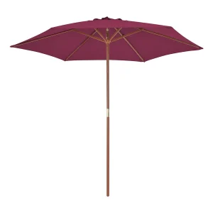 Inglewood Parasol met houten paal 270 cm bordeauxrood Inglewood Parasol met houten paal 270 cm bordeauxrood