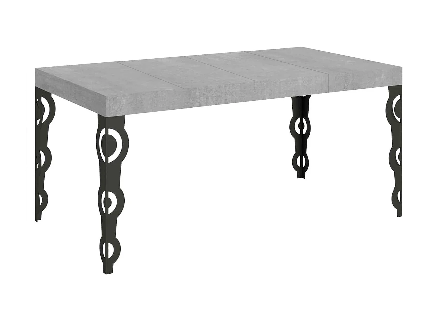 Karamay Premium 120/380x90 cm uitschuifbare tafel met antraciet poten