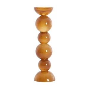 Kaarsenhouder ITINGA – Ø9.5×34 cm – Bruin