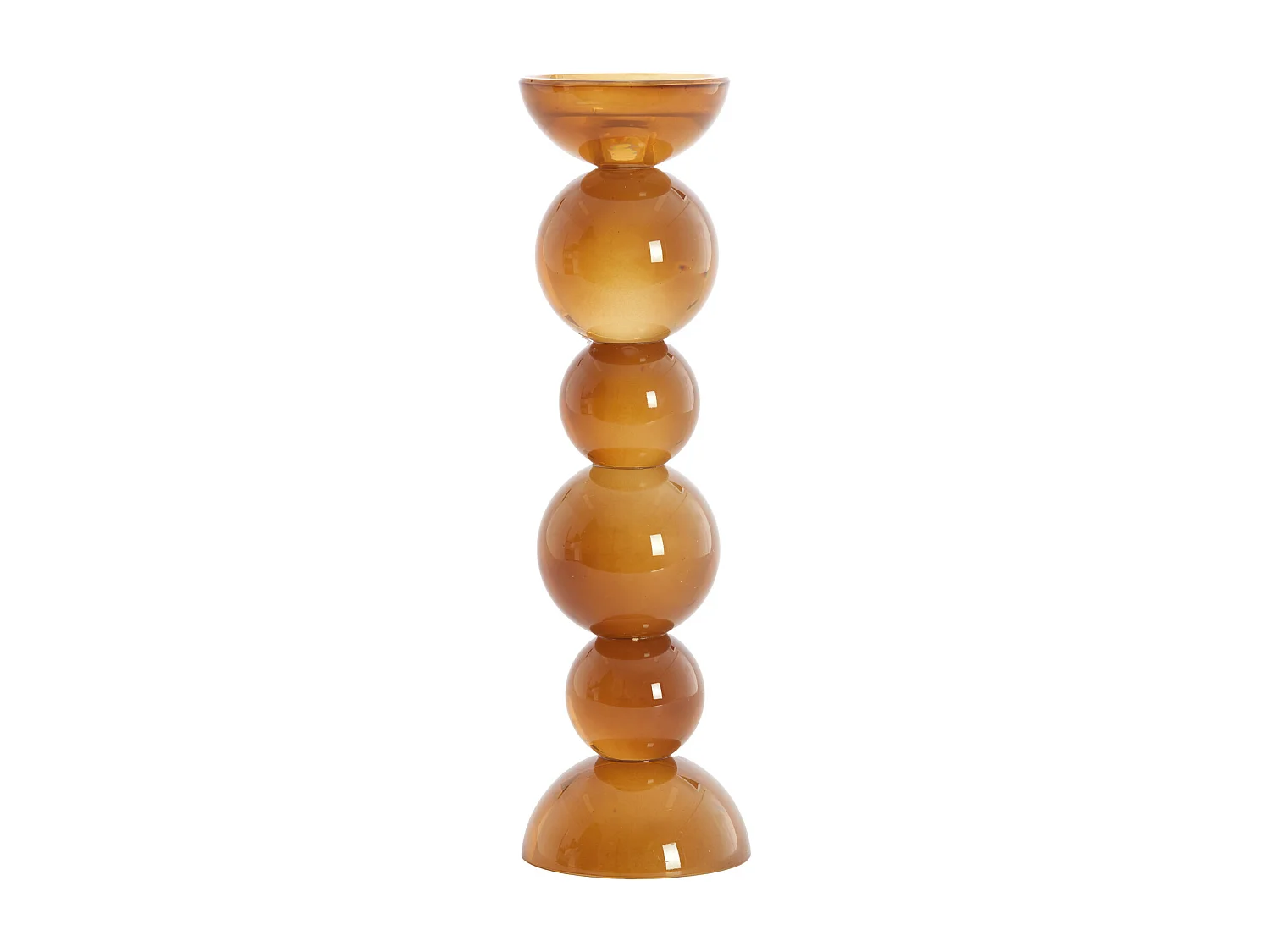 Kaarsenhouder ITINGA - Ø9.5x34 cm - Bruin
