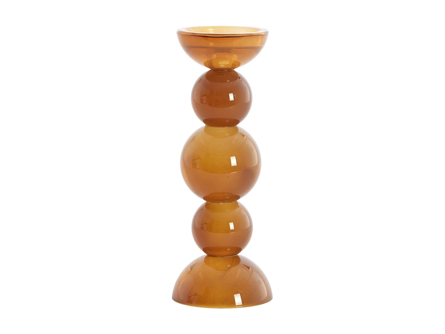 Kaarsenhouder ITINGA - Ø10x26.5 cm - Bruin