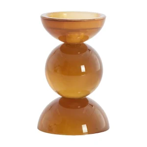 Kaarsenhouder ITINGA – Ø9.5×15.5 cm – Bruin