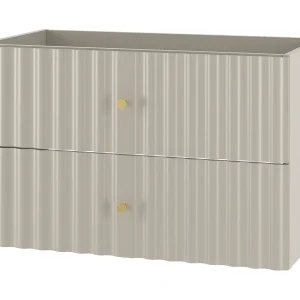 Kasjmier badkamermeubel onder wastafel 80 cm Geribbelde fronten Aqua