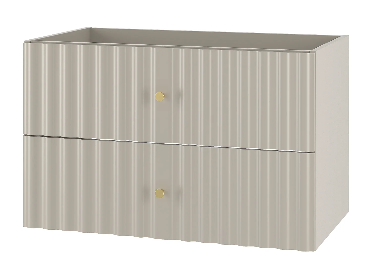 Kasjmier badkamermeubel onder wastafel 80 cm Geribbelde fronten Aqua