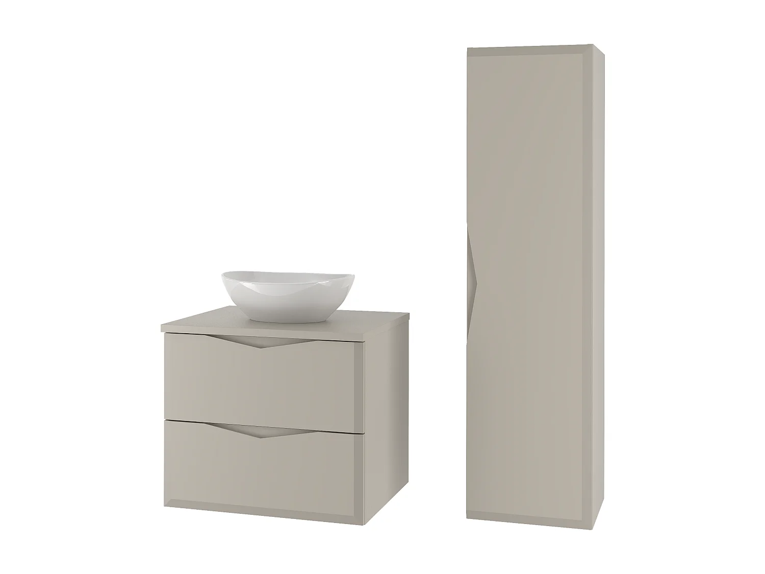 Kasjmier badkamerset 60 cm Kast met wastafelblad Wastafel Delica