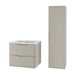 Kasjmier badkamerset 60 cm Kast met wastafel Delica-kolom Kasjmier badkamerset 60 cm Kast met wastafel Delica-kolom
