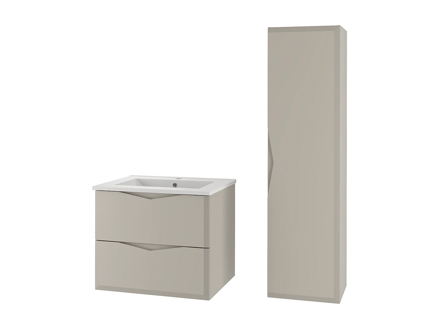 Kasjmier badkamerset 60 cm Kast met wastafel Delica-kolom