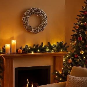 Hoogwaardige PVC kerstkrans, 500 cm realistische decoratie, 380 takken Hoogwaardige PVC kerstkrans, 500 cm realistische decoratie, 380 takken