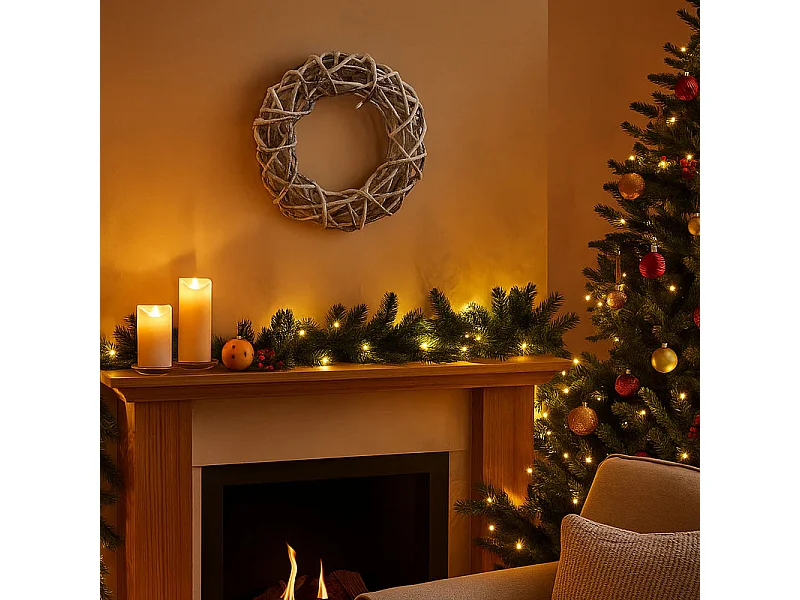Hoogwaardige PVC kerstkrans, 500 cm realistische decoratie, 380 takken