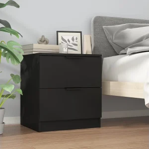 Invel Nachtkastje bewerkt hout zwart Invel Nachtkastje bewerkt hout zwart