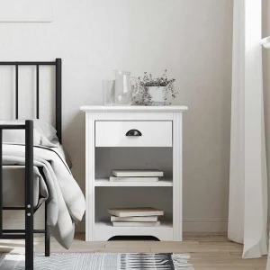 Idren Nachtkastje BODO 53×38,5×67 cm massief grenenhout wit Idren Nachtkastje BODO 53×38,5×67 cm massief grenenhout wit