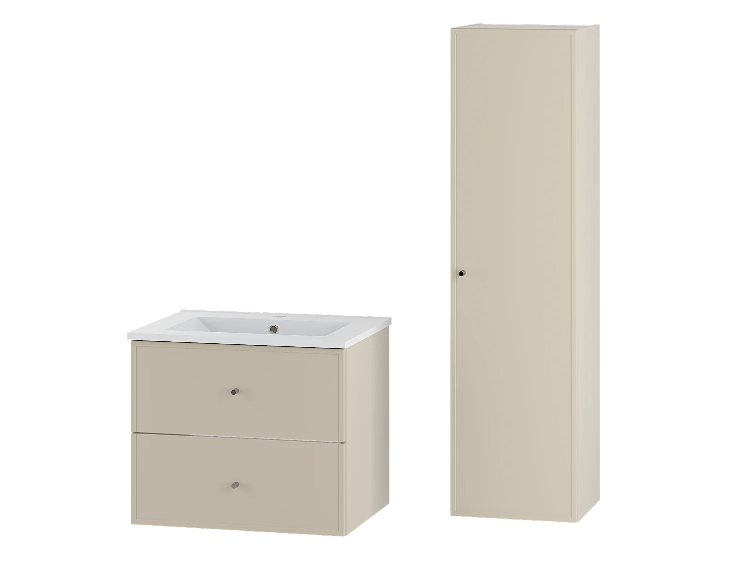 Kasjmier badkamerset 60 cm Kast met wastafel Marco-kolom