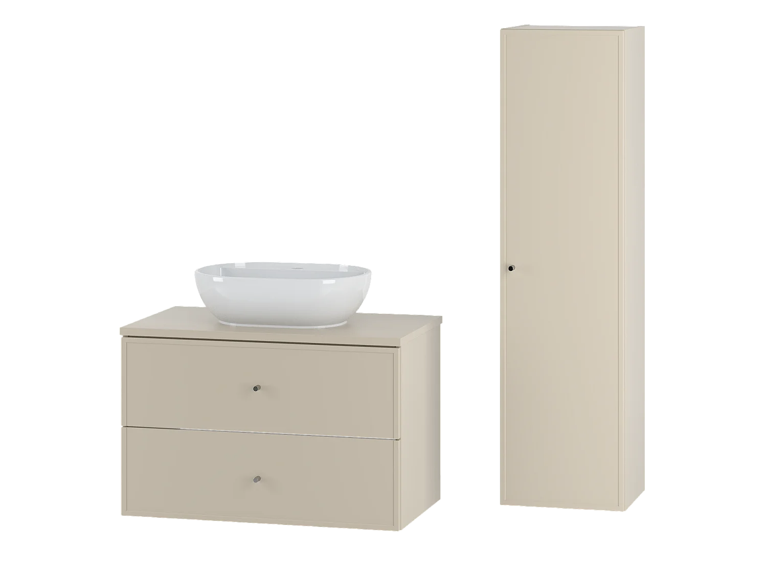 Kasjmier badkamerset 80 cm Kast met wastafelblad Wastafel Marco