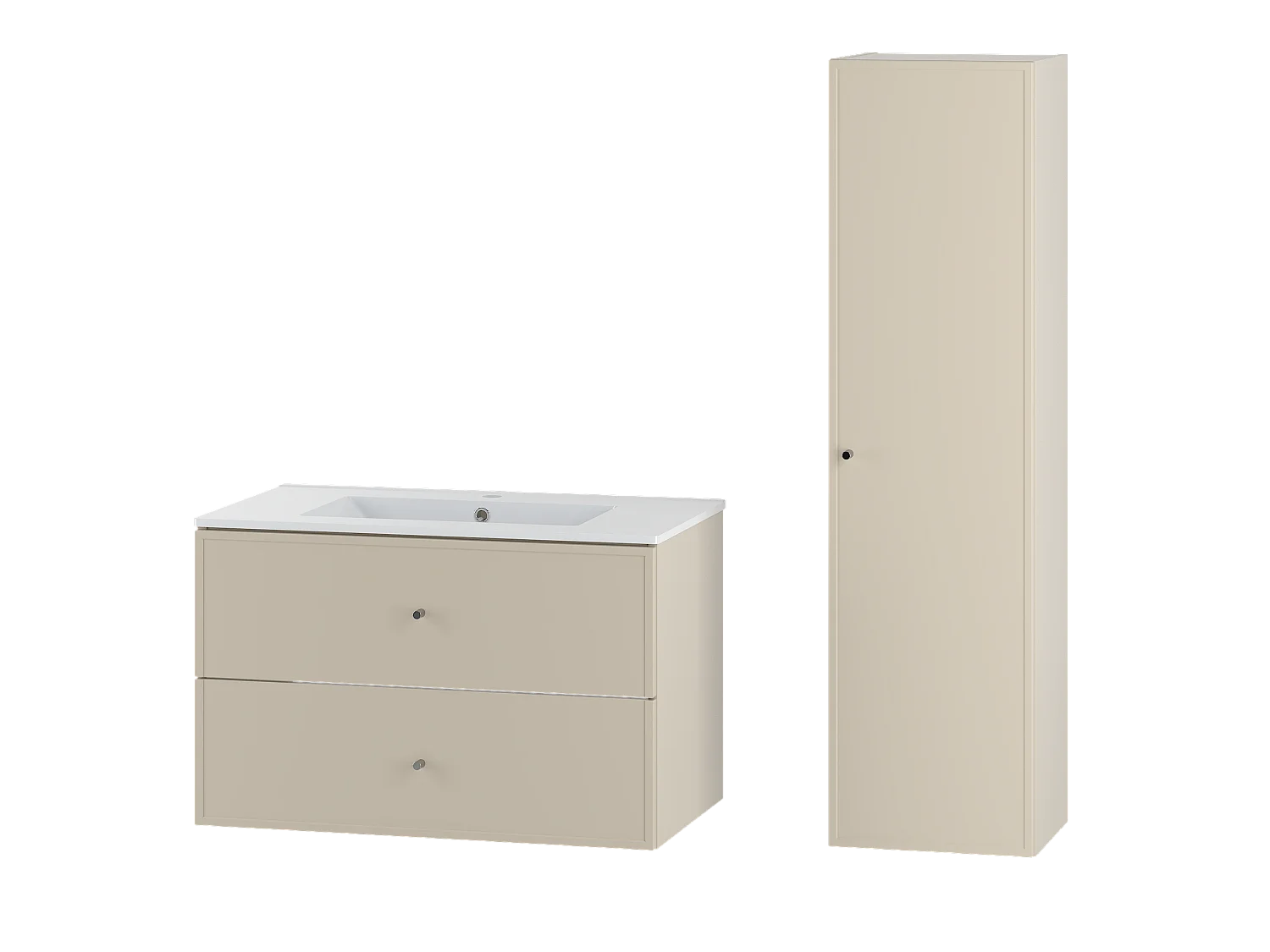 Kasjmier badkamerset 80 cm Kast met wastafel Marco-kolom