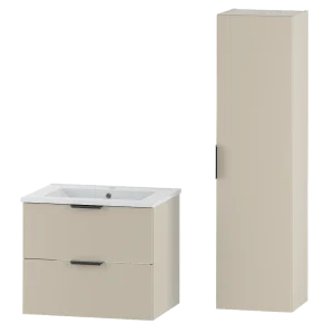 Kasjmier badkamerset 60 cm Kast met wastafel Kolom Pile Kasjmier badkamerset 60 cm Kast met wastafel Kolom Pile