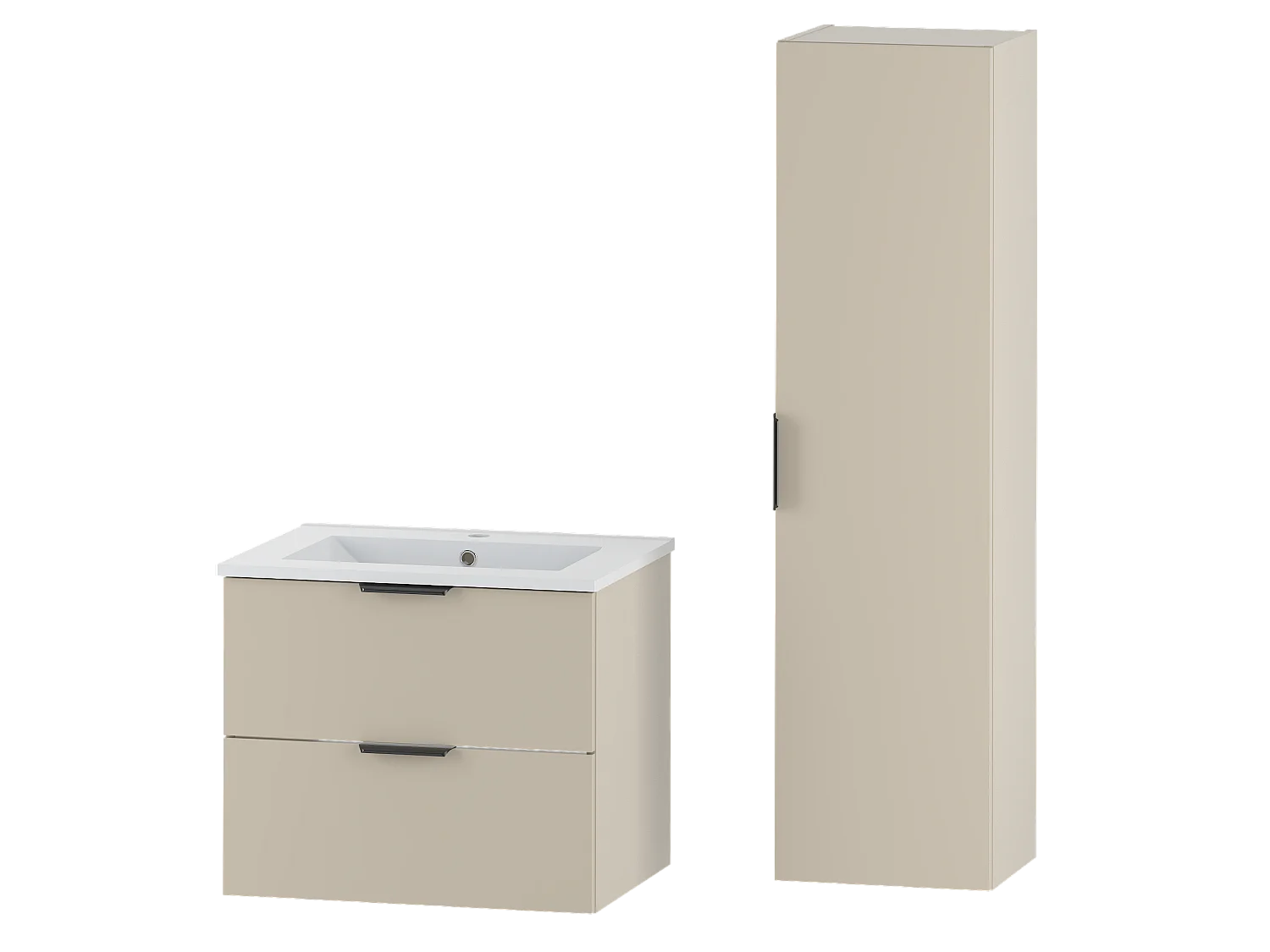 Kasjmier badkamerset 60 cm Kast met wastafel Kolom Pile