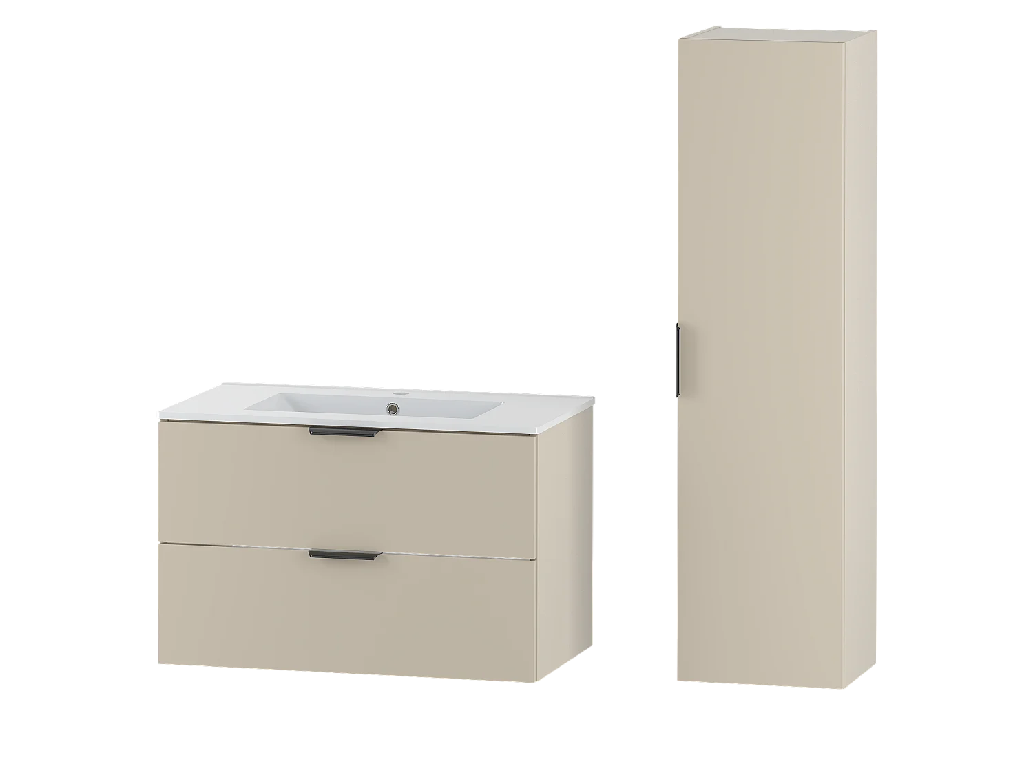Kasjmier badkamerset 80 cm Kast met wastafel Kolom Pile