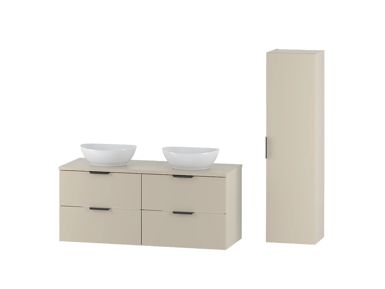 Kasjmier badkamerset 120 cm Kast Wastafelblad Kolom Kolom Pile
