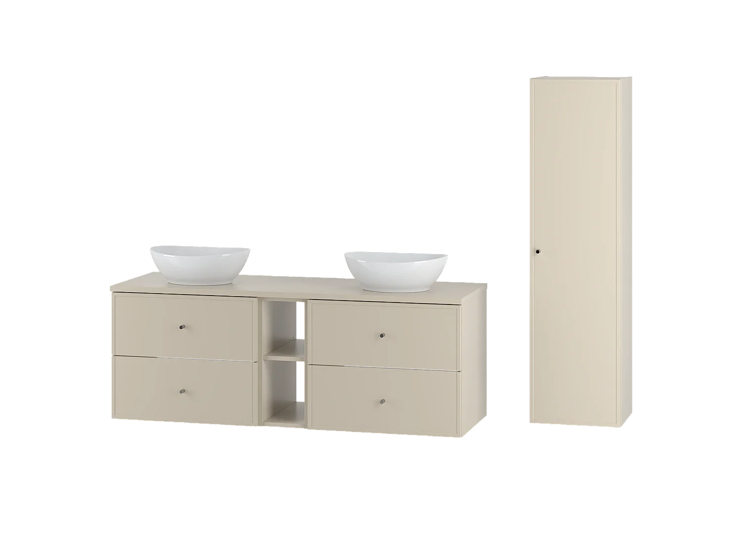 Kasjmier badkamerset 140 cm Kast Rek Wastafelblad Kolom Marco-kolom