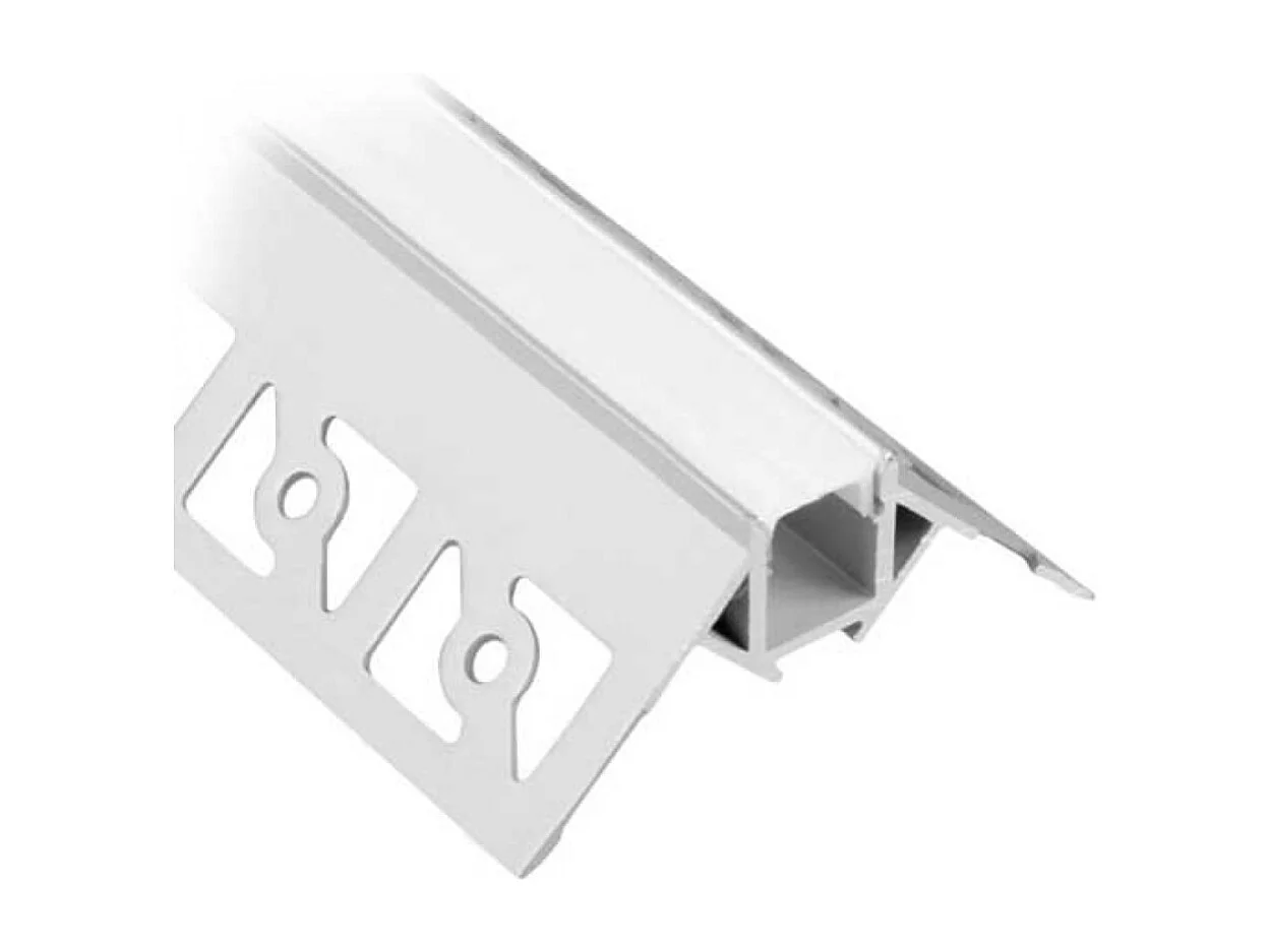 Kit profilé d'angle à niveler sur plaque de plâtre 2m avec revêtement satiné et 2 capuchons