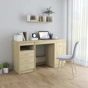 Hristina  Bureau 140x50x76 cm bewerkt hout sonoma eikenkleurig
