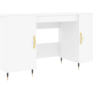 Kahina Bureau 140x50x75 cm bewerkt hout wit Kahina Bureau 140x50x75 cm bewerkt hout wit