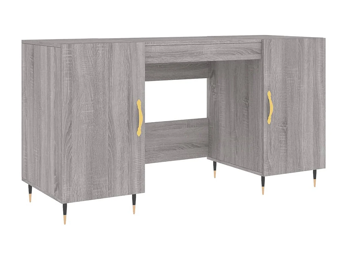 Kahina Bureau 140x50x75 cm bewerkt hout grijs sonoma eikenkleurig