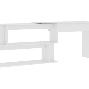Jakobstad Hoekbureau 200x50x76 cm bewerkt hout wit Jakobstad Hoekbureau 200x50x76 cm bewerkt hout wit