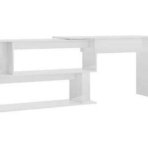 Jakobstad Hoekbureau 200x50x76 cm bewerkt hout hoogglans wit Jakobstad Hoekbureau 200x50x76 cm bewerkt hout hoogglans wit