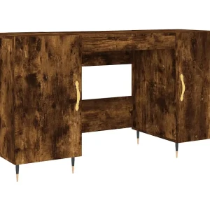 Kahina Bureau 140x50x75 cm bewerkt hout gerookt eikenkleurig Kahina Bureau 140x50x75 cm bewerkt hout gerookt eikenkleurig