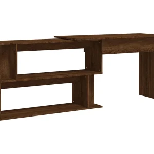 Jakobstad Hoekbureau 200x50x76 cm bewerkt hout bruin eikenkleur Jakobstad Hoekbureau 200x50x76 cm bewerkt hout bruin eikenkleur